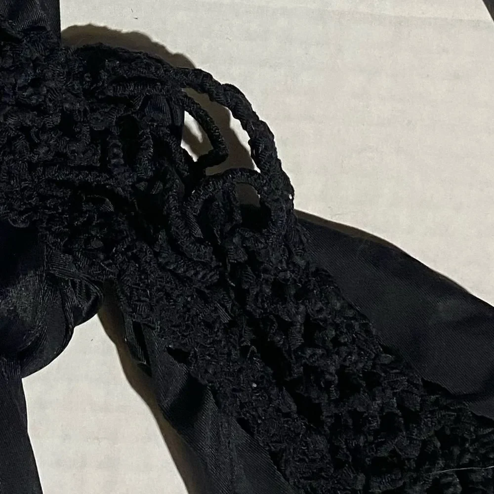 Frankie's Bikinis Crochet‎ Wrap-Around Black Bikini Top